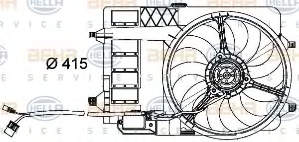 BEHR HELLA SERVICE 8EW351000291 Вентилятор системы охлаждения двигателя для MINI