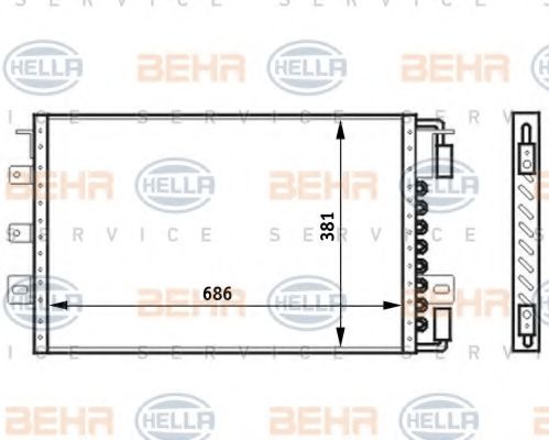 BEHR HELLA SERVICE 8FC351024131 Радиатор кондиционера для DODGE