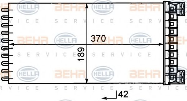 BEHR HELLA SERVICE 8FH351029081 Радиатор печки для DAF
