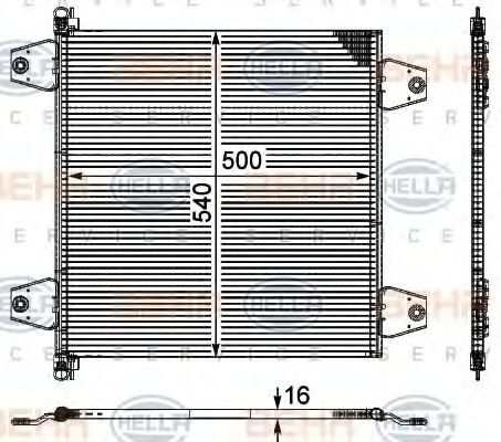 BEHR HELLA SERVICE 8FC351029091 Радиатор кондиционера для DAF