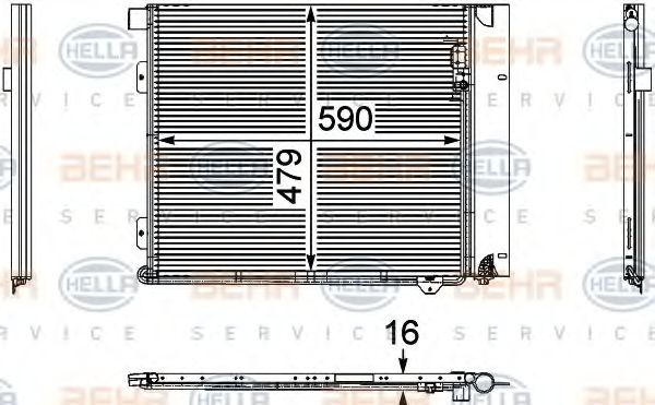 BEHR HELLA SERVICE 8FC351029371 Радиатор кондиционера для MAN