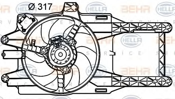 BEHR HELLA SERVICE 8EW351039511 Вентилятор системы охлаждения двигателя для LANCIA