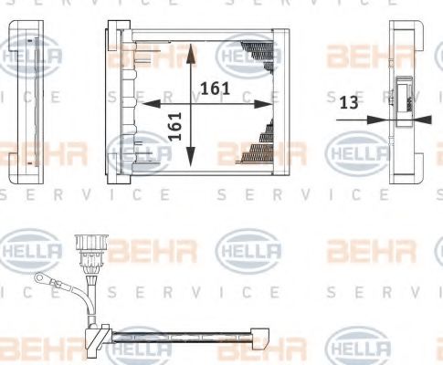 BEHR HELLA SERVICE 6ZT351080211 Радиатор печки для AUDI A2