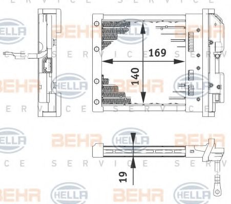 BEHR HELLA SERVICE 6ZT351080221 Радиатор печки для AUDI A2
