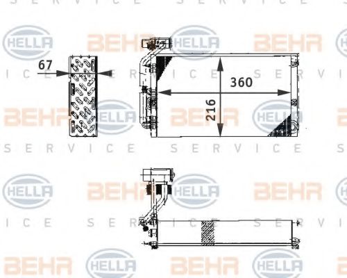 BEHR HELLA SERVICE 8FV351211671 Испаритель кондиционера для FIAT