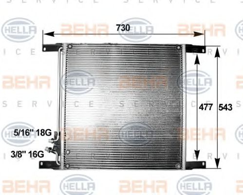 BEHR HELLA SERVICE 8FC351300041 Радиатор кондиционера для DAF