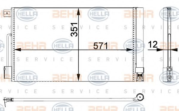 BEHR HELLA SERVICE 8FC351301651 Радиатор кондиционера для ABARTH PUNTO