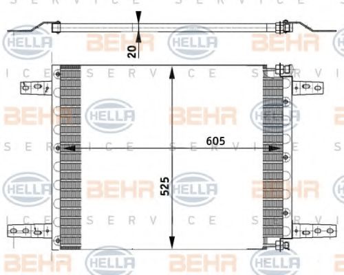 BEHR HELLA SERVICE 8FC351302031 Радиатор кондиционера для SCANIA