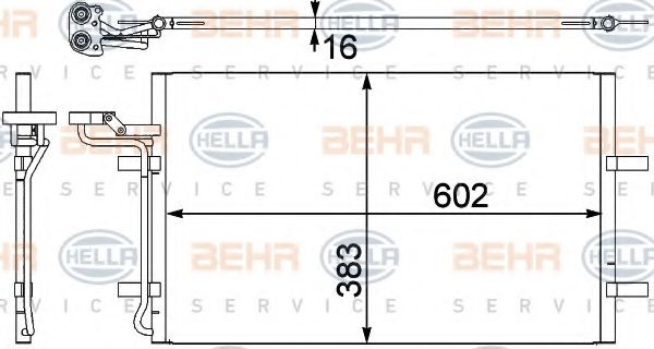 BEHR HELLA SERVICE 8FC351302571 Радиатор кондиционера для VOLVO C30
