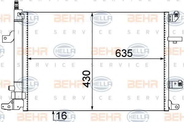BEHR HELLA SERVICE 8FC351304451 Радиатор кондиционера для VOLVO S80 1 (TS, XY)