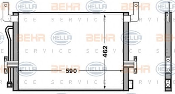 BEHR HELLA SERVICE 8FC351306521 Радиатор кондиционера для RENAULT TRUCKS