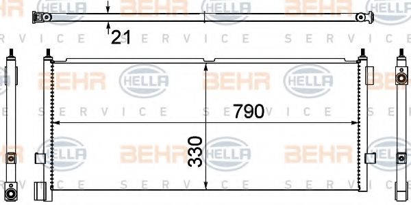 BEHR HELLA SERVICE 8FC351307311 Радиатор кондиционера для VOLVO FH