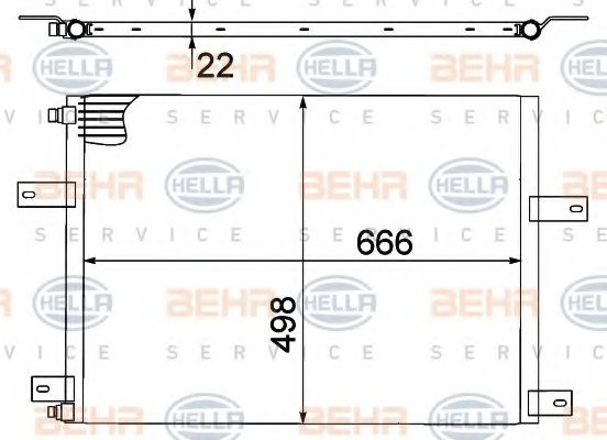 BEHR HELLA SERVICE 8FC351307611 Радиатор кондиционера для RENAULT TRUCKS