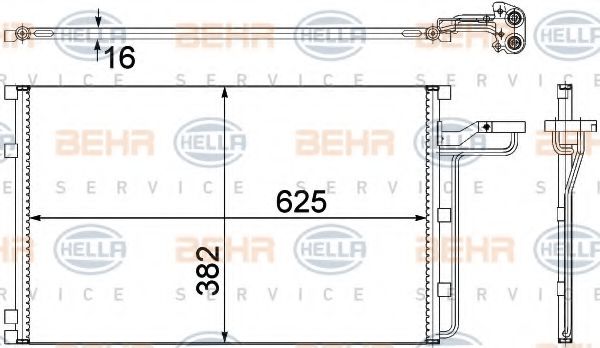 BEHR HELLA SERVICE 8FC351307621 Радиатор кондиционера для VOLVO C70
