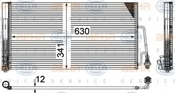 BEHR HELLA SERVICE 8FC351309381 Радиатор кондиционера для MINI
