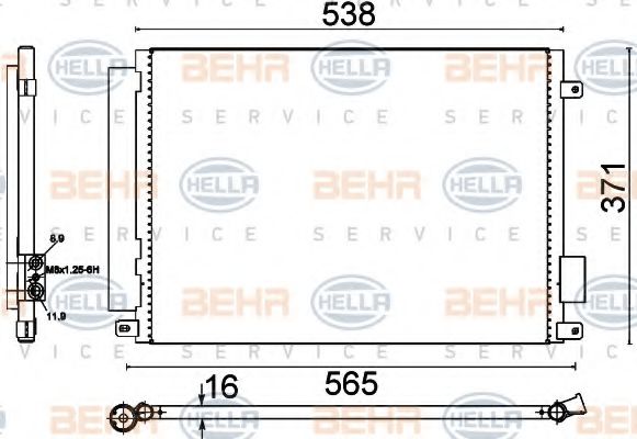 BEHR HELLA SERVICE 8FC351310671 Радиатор кондиционера для ABARTH