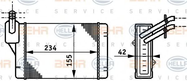 BEHR HELLA SERVICE 8FH351311061 Радиатор печки для SKODA