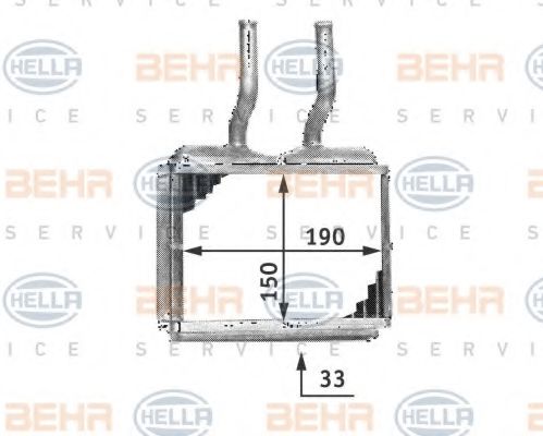 BEHR HELLA SERVICE 8FH351313021 Радиатор печки для OPEL TIGRA