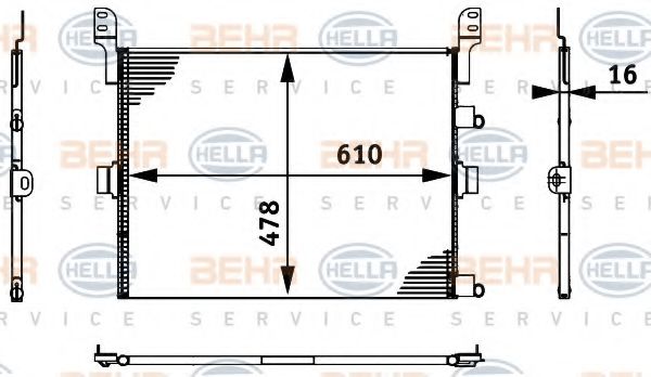 BEHR HELLA SERVICE 8FC351317661 Радиатор кондиционера для RENAULT TRUCKS