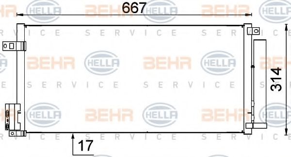 BEHR HELLA SERVICE 8FC351319161 Радиатор кондиционера для ABARTH PUNTO