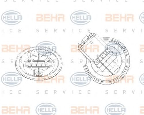 BEHR HELLA SERVICE 5HL351321301 Вентилятор салона BEHR HELLA SERVICE для SEAT