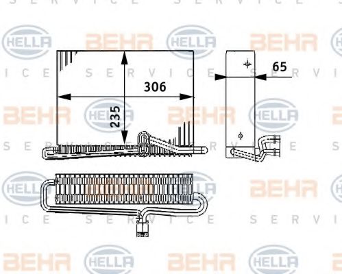 BEHR HELLA SERVICE 8FV351330121 Испаритель кондиционера для VOLVO