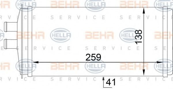 BEHR HELLA SERVICE 8FH351333021 Радиатор печки для SKODA