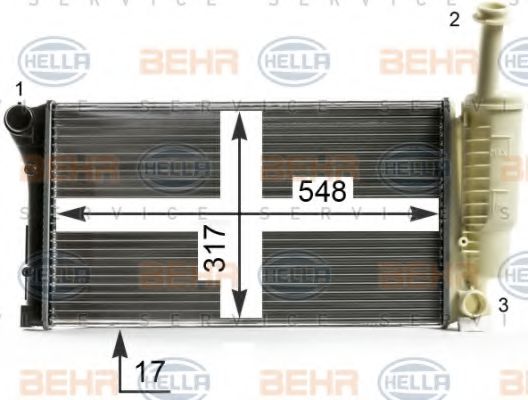 BEHR HELLA SERVICE 8MK376700281 Радиатор охлаждения двигателя BEHR HELLA SERVICE для FIAT