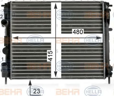 BEHR HELLA SERVICE 8MK376700581 Радиатор охлаждения двигателя для DACIA