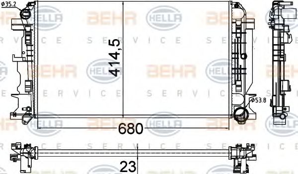 BEHR HELLA SERVICE 8MK376701361 Радиатор охлаждения двигателя BEHR HELLA SERVICE 