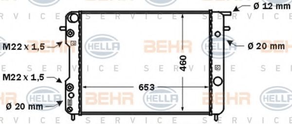 BEHR HELLA SERVICE 8MK376704541 Радиатор охлаждения двигателя BEHR HELLA SERVICE для OPEL