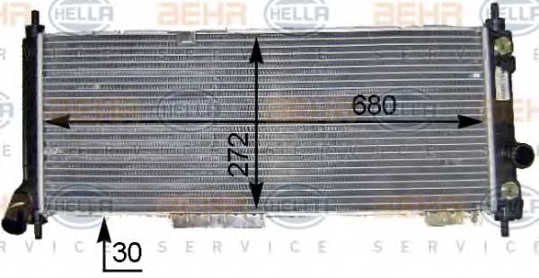 BEHR HELLA SERVICE 8MK376704841 Радиатор охлаждения двигателя BEHR HELLA SERVICE 