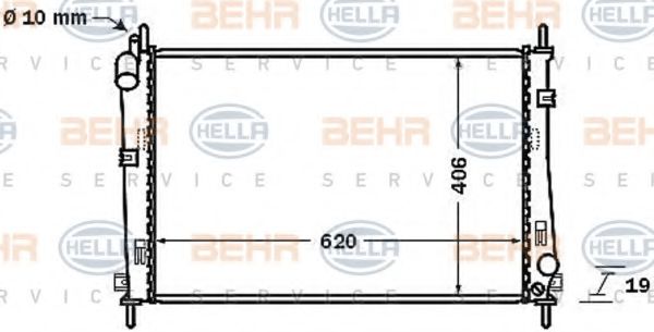 BEHR HELLA SERVICE 8MK376705551 Радиатор охлаждения двигателя BEHR HELLA SERVICE для FORD