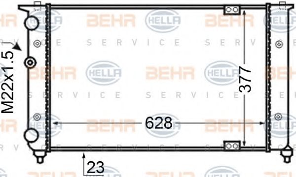BEHR HELLA SERVICE 8MK376705561 Радиатор охлаждения двигателя BEHR HELLA SERVICE для VOLKSWAGEN