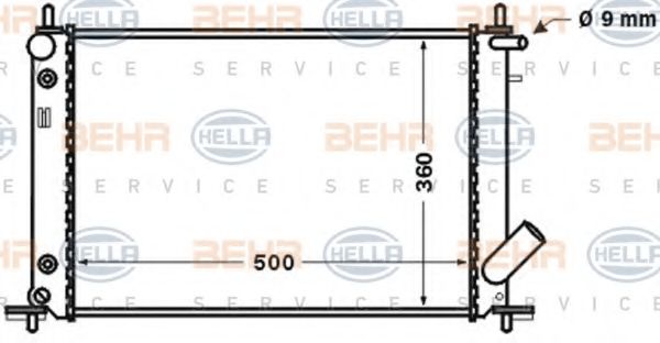 BEHR HELLA SERVICE 8MK376705571 Радиатор охлаждения двигателя BEHR HELLA SERVICE для FORD