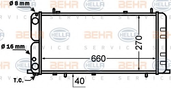 BEHR HELLA SERVICE 8MK376705731 Радиатор охлаждения двигателя BEHR HELLA SERVICE 