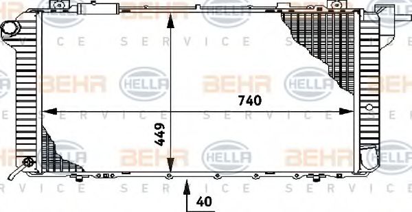 BEHR HELLA SERVICE 8MK376706001 Радиатор охлаждения двигателя BEHR HELLA SERVICE 