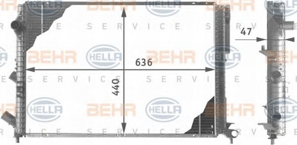 BEHR HELLA SERVICE 8MK376706561 Радиатор охлаждения двигателя BEHR HELLA SERVICE 