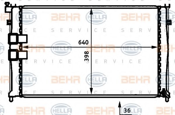 BEHR HELLA SERVICE 8MK376707251 Радиатор охлаждения двигателя BEHR HELLA SERVICE для PEUGEOT