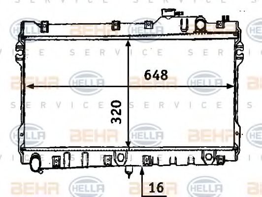 BEHR HELLA SERVICE 8MK376707541 Радиатор охлаждения двигателя для MAZDA MX-5