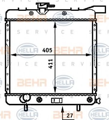 BEHR HELLA SERVICE 8MK376707611 Радиатор охлаждения двигателя BEHR HELLA SERVICE для CHRYSLER