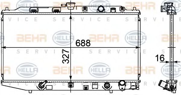 BEHR HELLA SERVICE 8MK376707651 Радиатор охлаждения двигателя BEHR HELLA SERVICE 