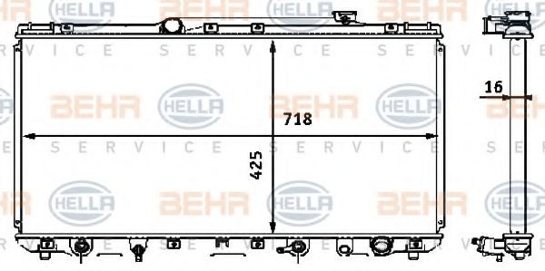 BEHR HELLA SERVICE 8MK376708361 Радиатор охлаждения двигателя BEHR HELLA SERVICE 