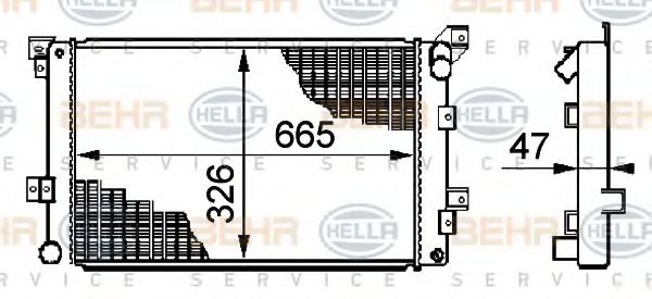 BEHR HELLA SERVICE 8MK376708511 Радиатор охлаждения двигателя BEHR HELLA SERVICE для CHRYSLER