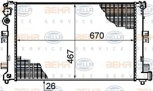 BEHR HELLA SERVICE 8MK376708521 Радиатор охлаждения двигателя для LANCIA ZETA