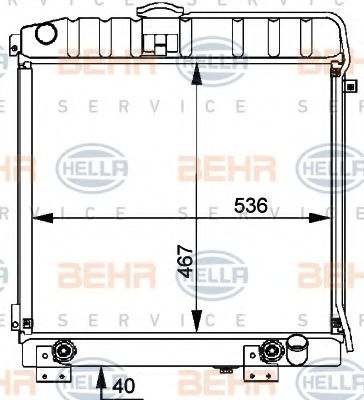 BEHR HELLA SERVICE 8MK376709481 Радиатор охлаждения двигателя BEHR HELLA SERVICE для MERCEDES-BENZ