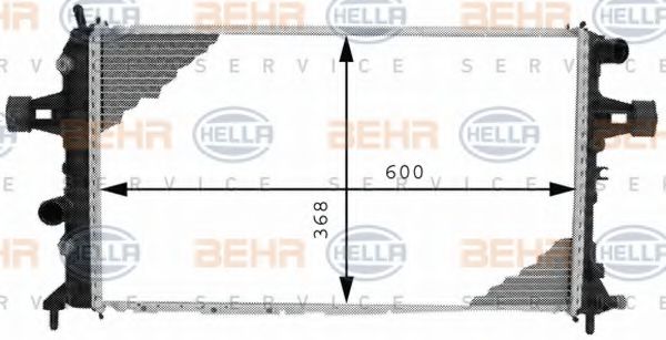 BEHR HELLA SERVICE 8MK376710331 Радиатор охлаждения двигателя BEHR HELLA SERVICE для OPEL