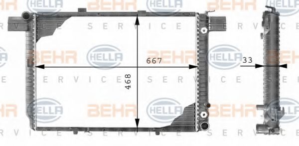 BEHR HELLA SERVICE 8MK376710341 Радиатор охлаждения двигателя для MERCEDES-BENZ SL
