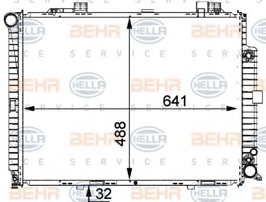BEHR HELLA SERVICE 8MK376711151 Радиатор охлаждения двигателя BEHR HELLA SERVICE для MERCEDES-BENZ