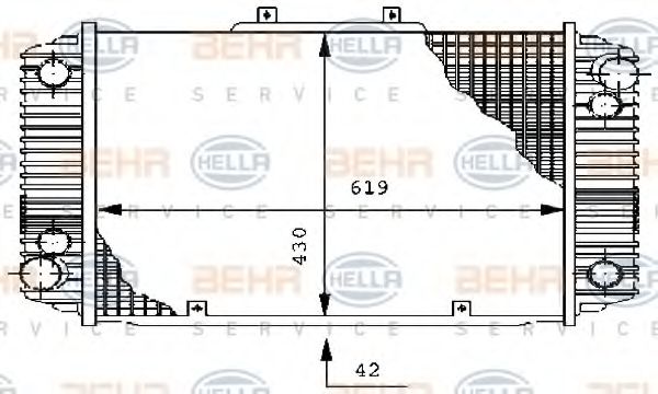 BEHR HELLA SERVICE 8MK376711551 Радиатор охлаждения двигателя для PORSCHE